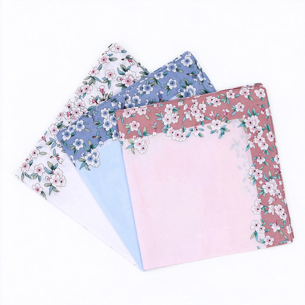 12 Pack Pure Cotton Printed Handkerchiefs 42cm Square