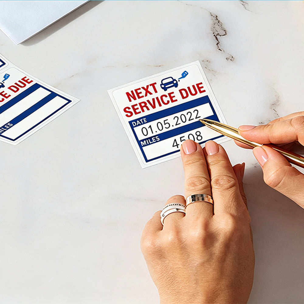 300 PCS Self Adhesive Vehicle Maintenance Reminder Labels for Car