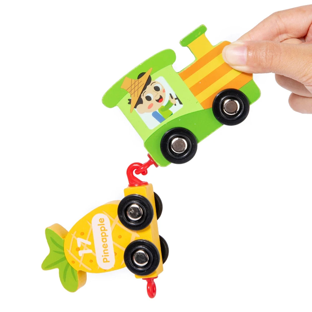 Wooden Number Train Toy Set Early Educational Toys-Fruit and Vegetable