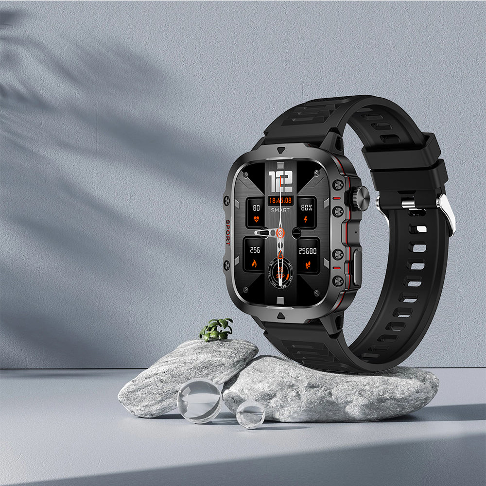 1.96-Inch Smart Watch with Heart Rate Monitor Voice Assistant and 100+ Sports Modes