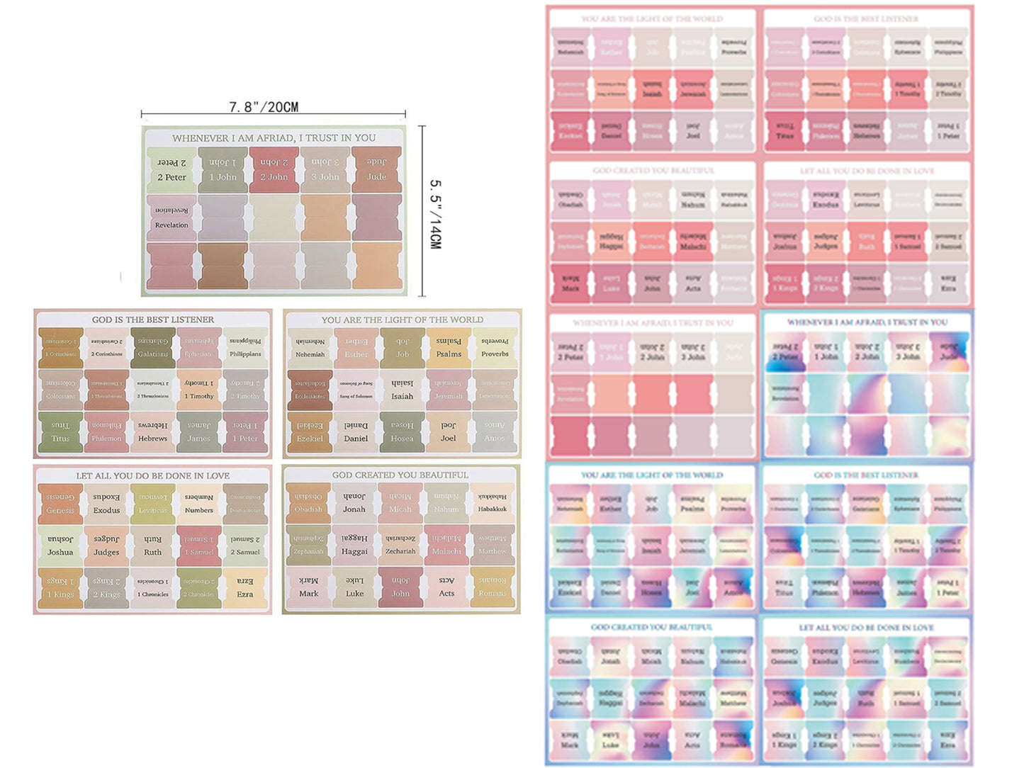 3 Set of Laminated Bible Tabs Easy to Read and Apply Bible Tabs Bible Index Tabs