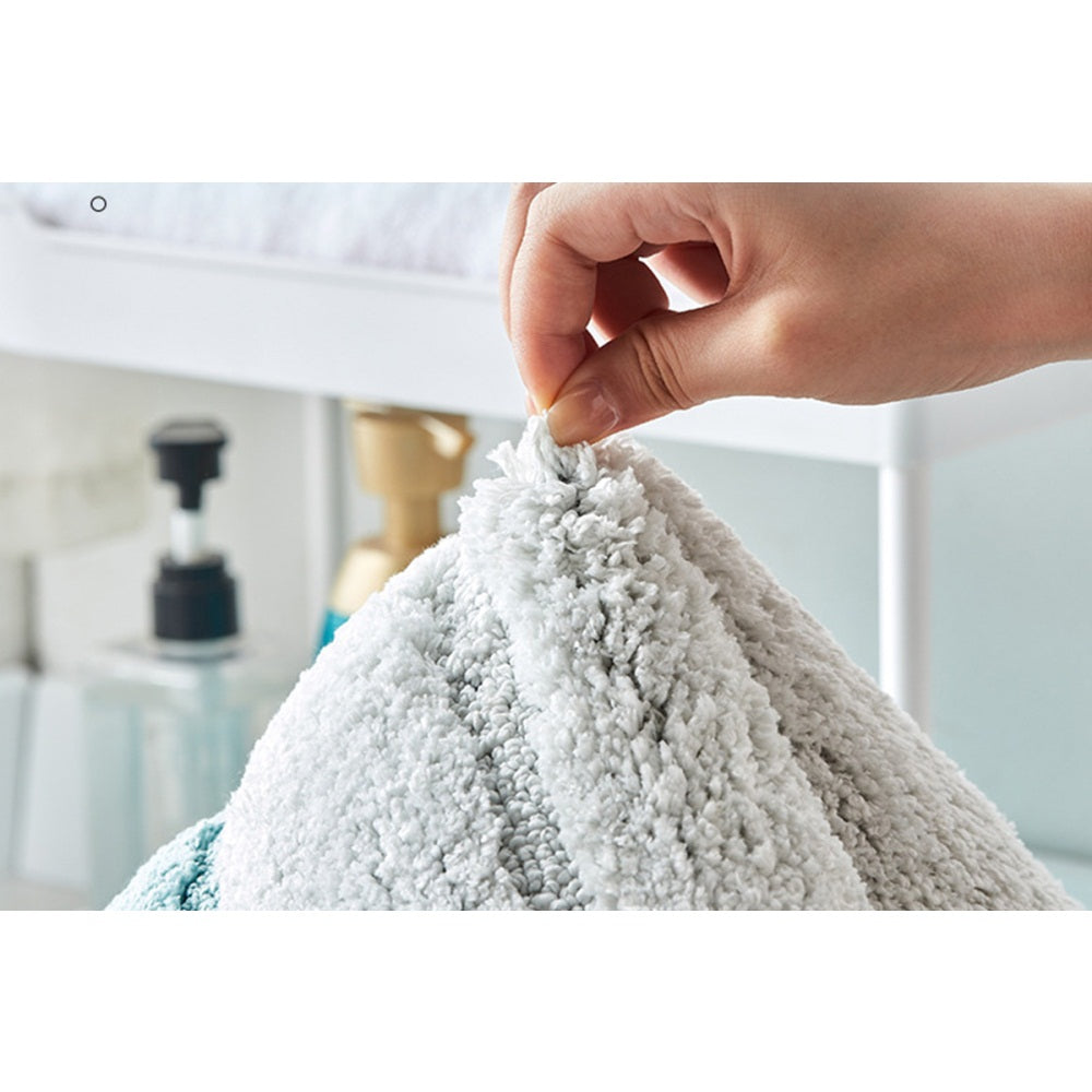 Bath Mat Soft Absorbent Microfiber Rug for Shower Floor-Blue