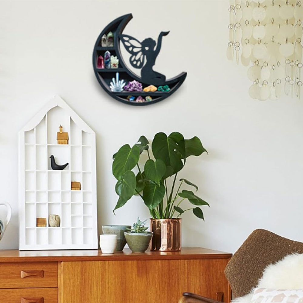 Wooden Shelf Halloween Crystal Display Shelf Decor-Fairy