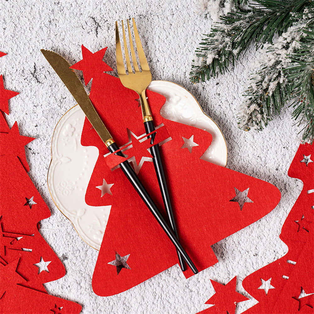 24Pcs Cutlery Bag Table Decoration Christmas Knife Fork Holder Tableware Organizer