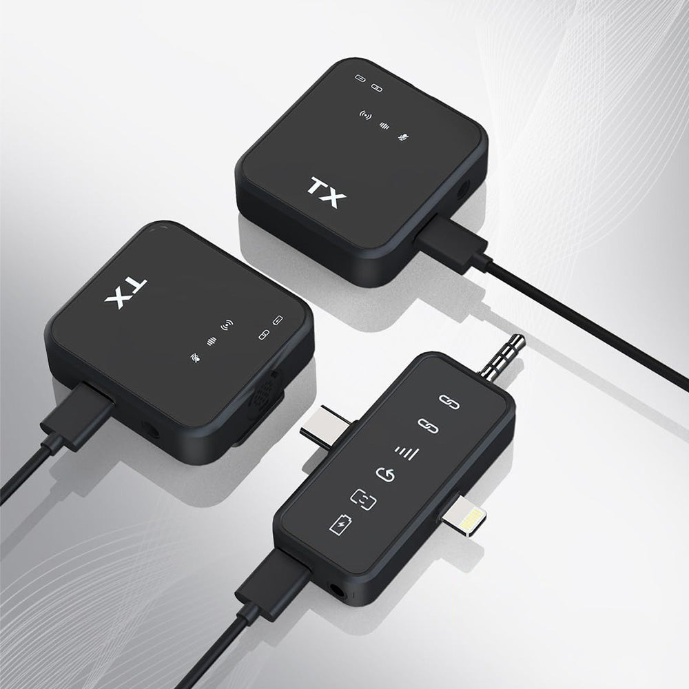 Wireless Lavalier Microphone Set with Noise Reduction