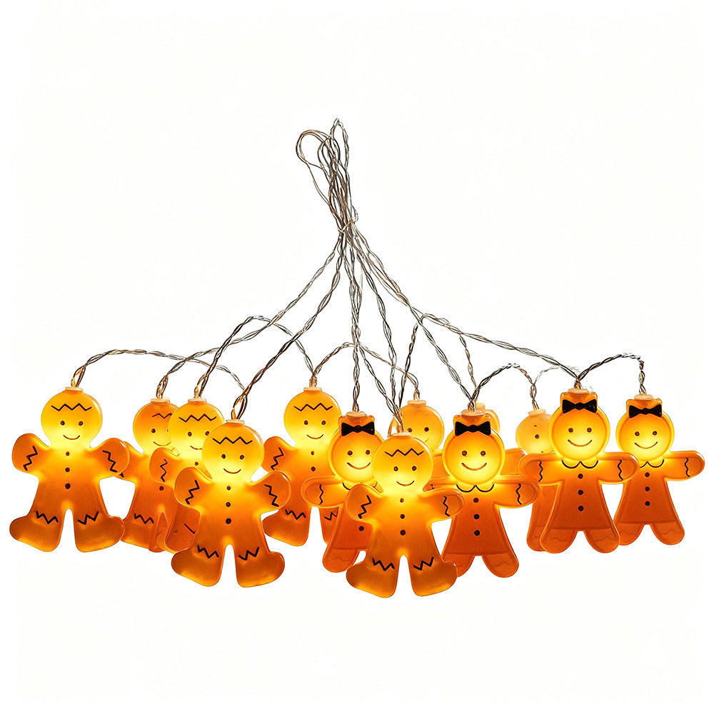 Christmas Decoration Gingerbread Men Cookies String Lights Battery Operated