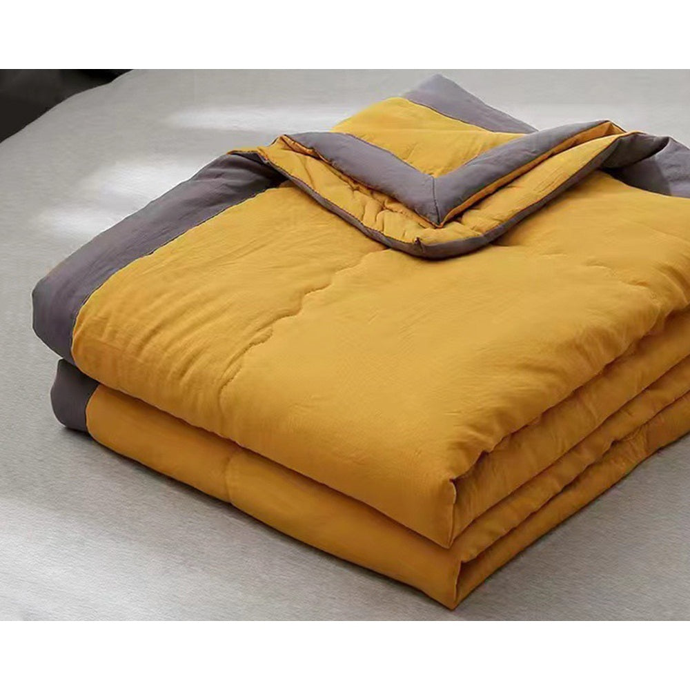 Washed Cotton Summer Quilt for Aircon Use-Red