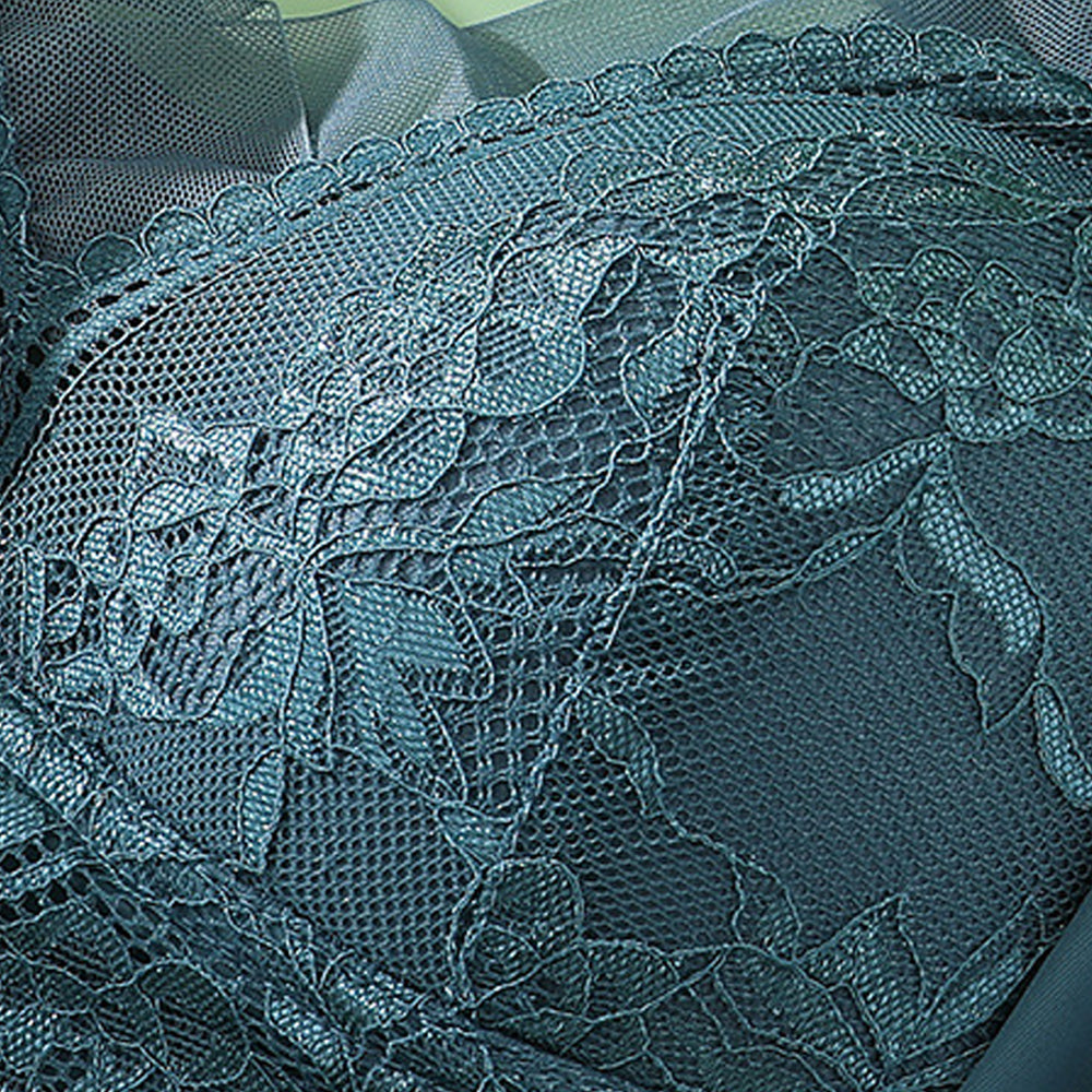 Women V Neck Floral Lace Seamless Bra