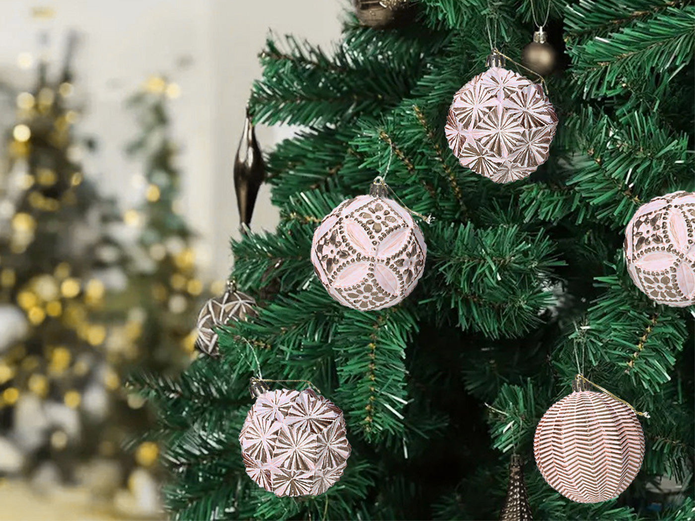 9pcs Christmas Ball Ornaments for Xmas Tree Hanging Ball Ornament Decorations