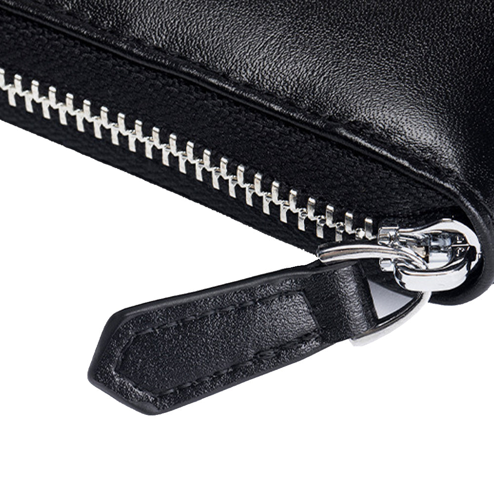 Travel Wallet Genuine Leather Card Holder Wallet with Zipper