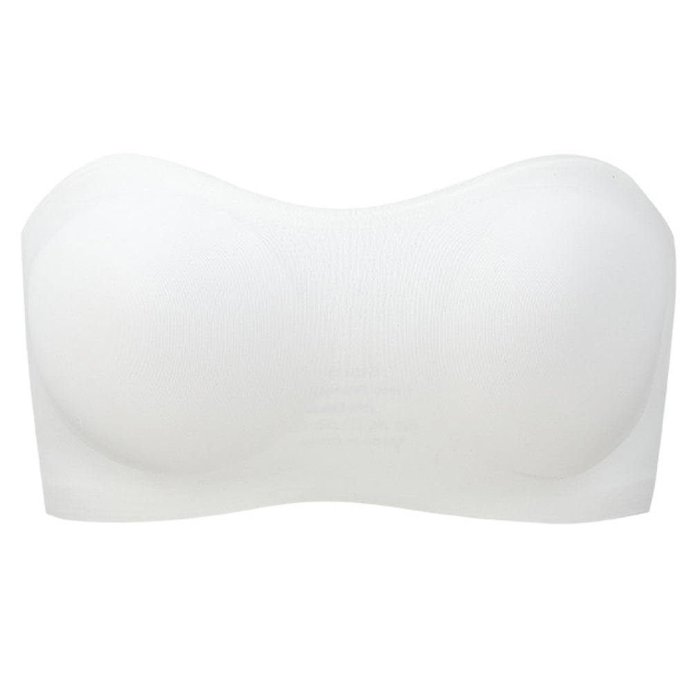2-Pack Women's Strapless Back Cross Bra Wireless Bandeau Bra with Adjustable Buckle for Off?Shoulder Outfits