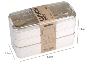 3 Compartment Lunch Box Leak Proof Bento Container for Office School and Travel
