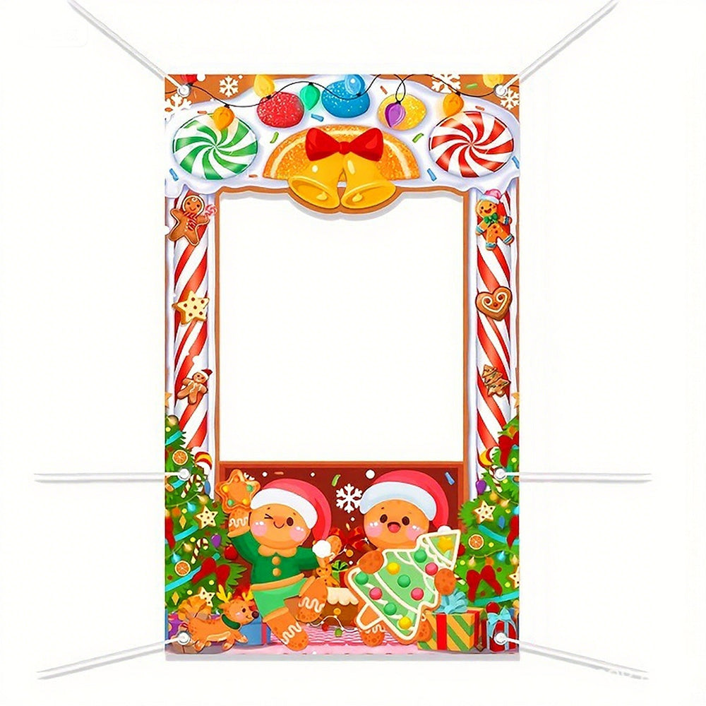 Merry Christmas Hanging Banner Porch Sign Xmas Banner Christmas Door Cover