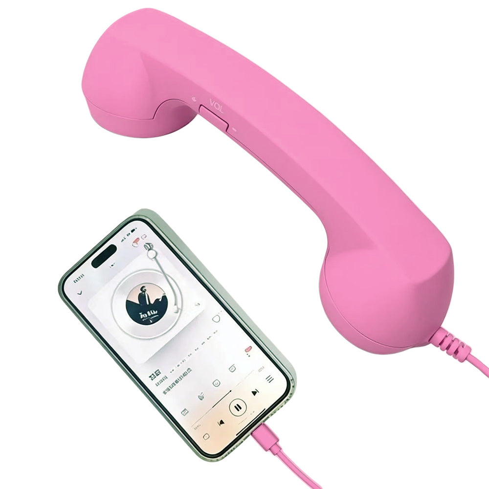 Retro Type C Wired Phone Handset with Microphone for Phones Computers