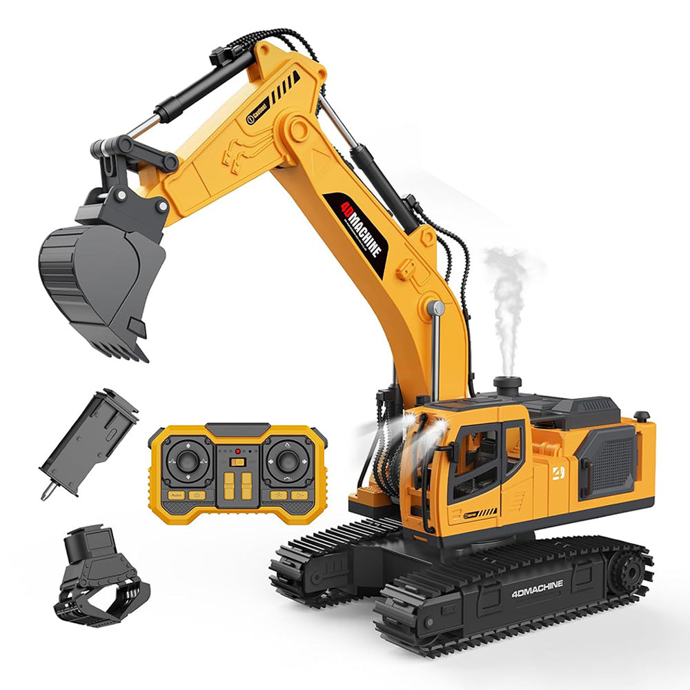3-in-1 RC Excavator Toy 2.4G Remote Control Digger with 3 Work Heads