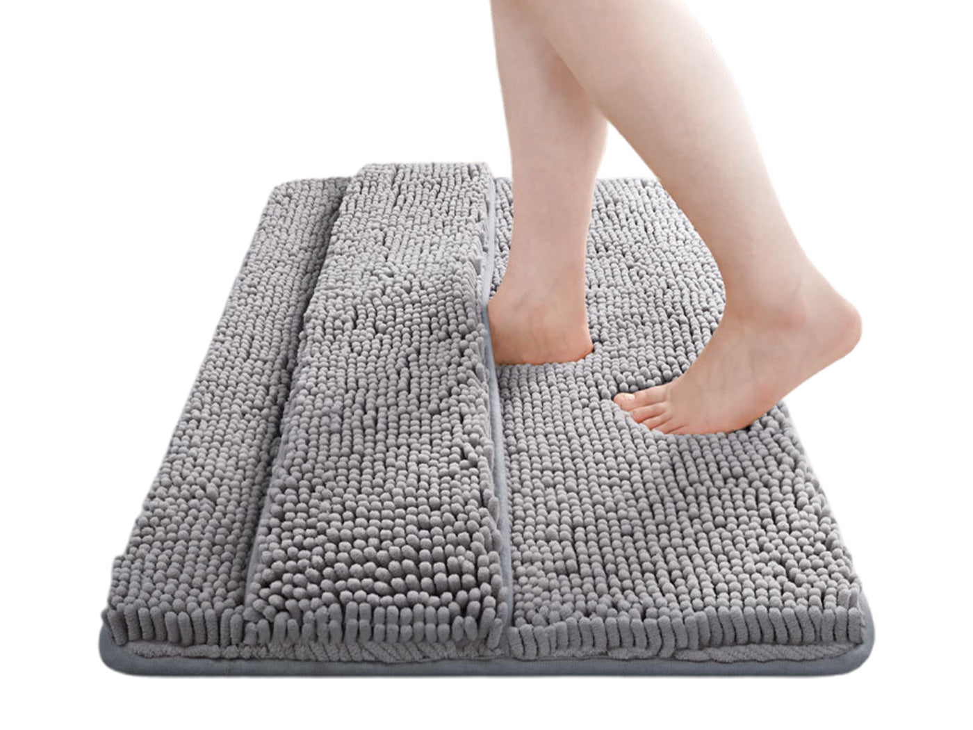 Two Layers Bath Mat 40x60cm Thick Soft Absorbent Chenille Bath Rug Mat