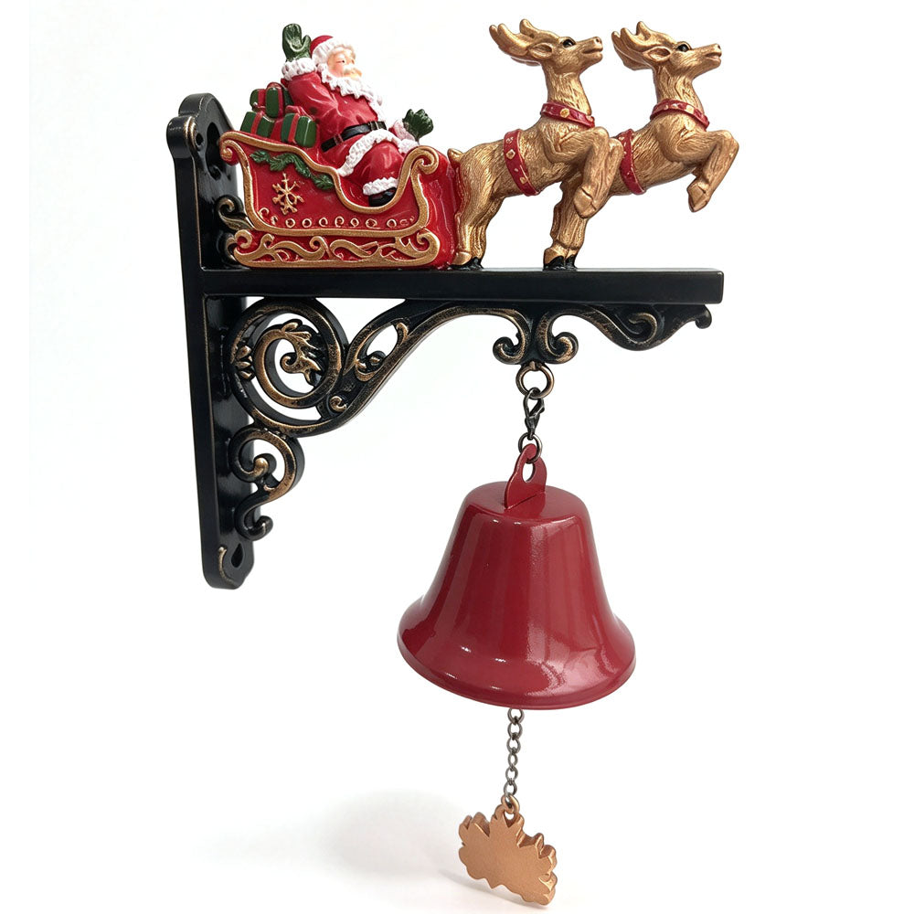 Vintage Resin Christmas Bell Wall Mounted Xmas Doorbell Door Hanging Ornament