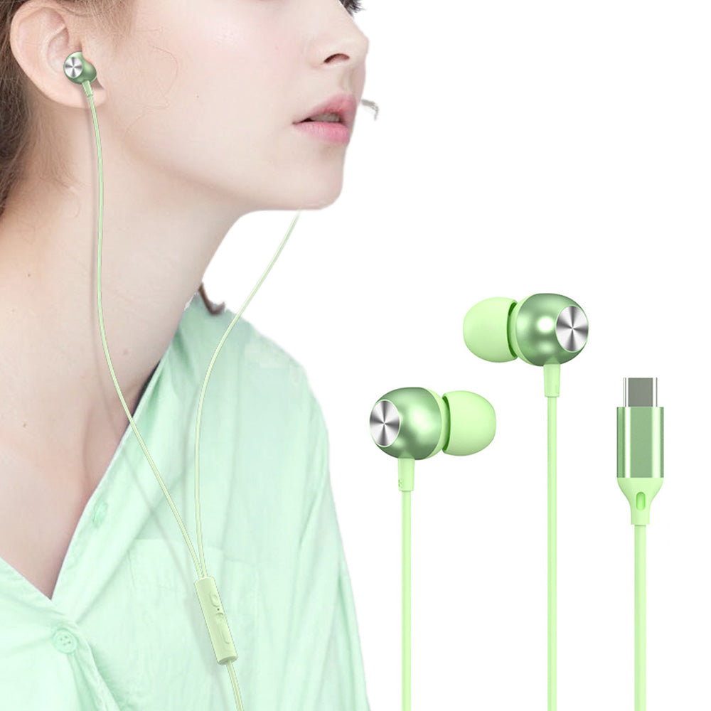 Type-C Wired Earbuds with Mic for iPhone and Samsung Comfortable Fit