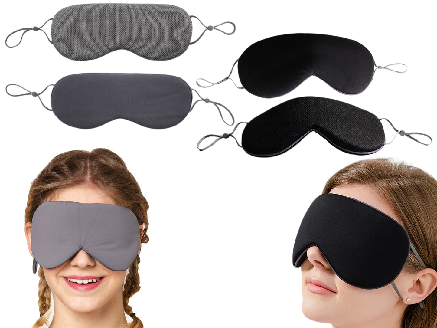 2 PCS Sleeping Masks Warm Cool Double Side Use Blindfold Sleep Eye Cover