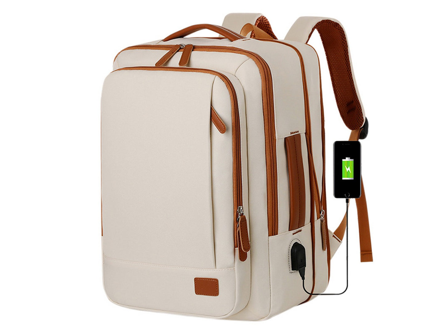 Expandable 26L Commuter Backpack - Water-Resistant Laptop Bag with USB Port