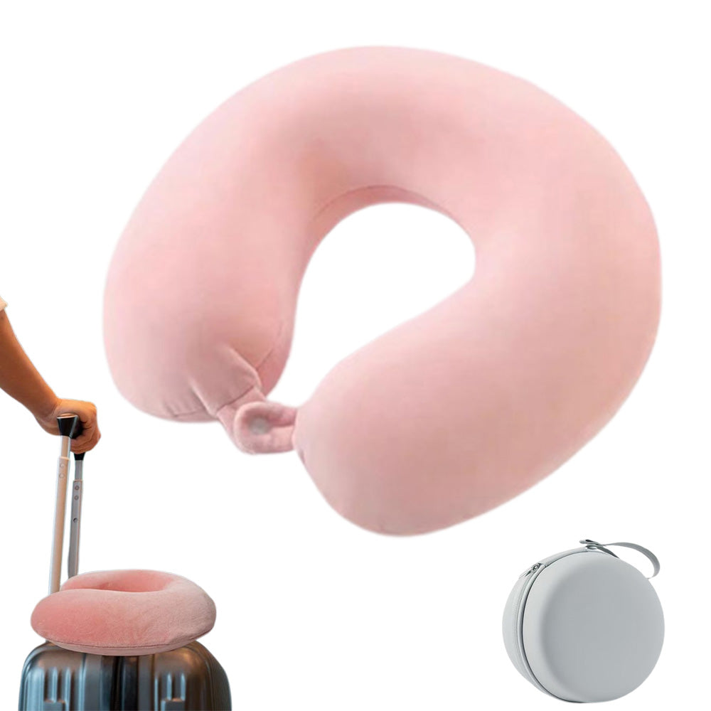 Travel Pillow Memory Foam U Shaped Neck Pillow with Storage Case for Airplane Chair