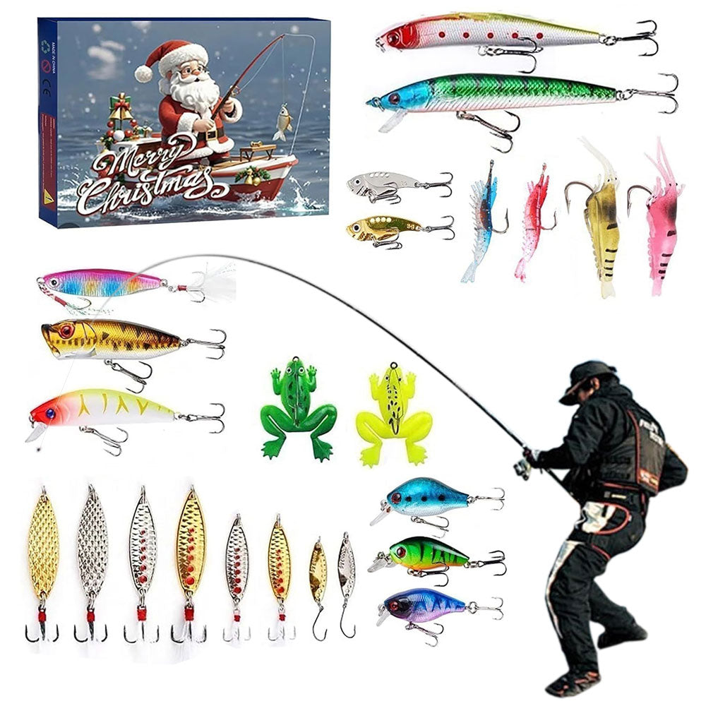 Fishing Christmas Xmas Advent Calendar Fishing Lures Set for Fishing Lover
