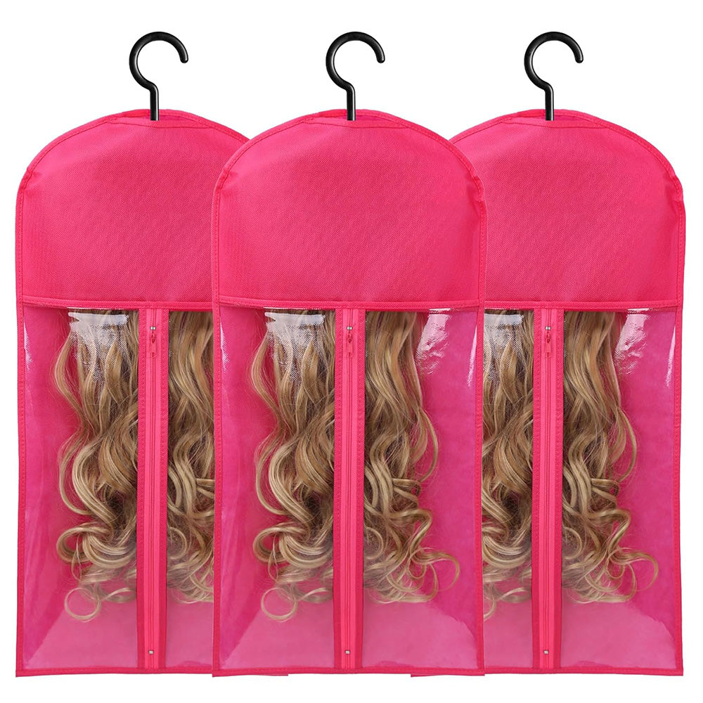 Hair Extension Storage Bags with Hangers for Safe and Tidy Storage