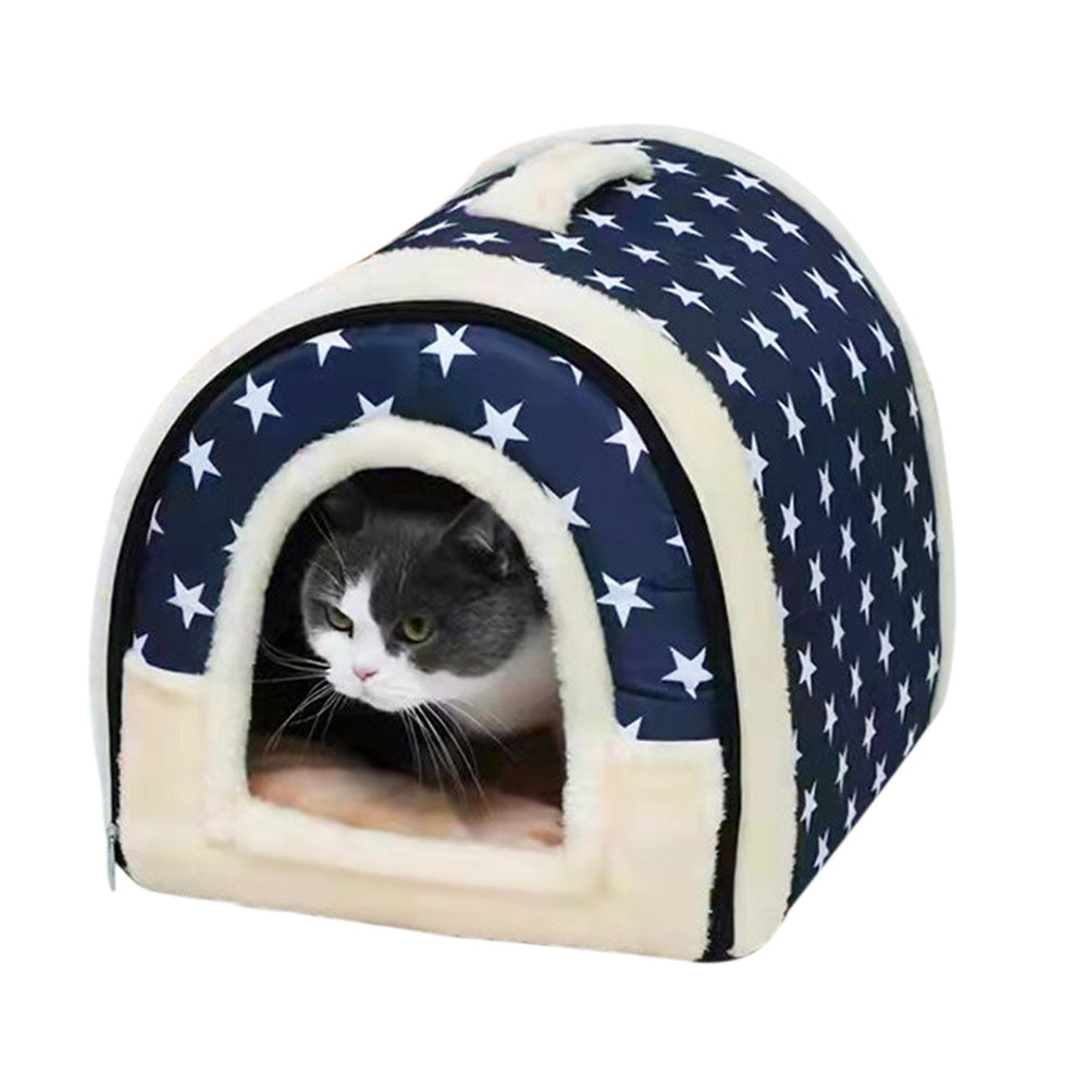 Pet Dog House Kennel Soft Beds Cave Cat Puppy Bed Doggy Warm Cushion Fold