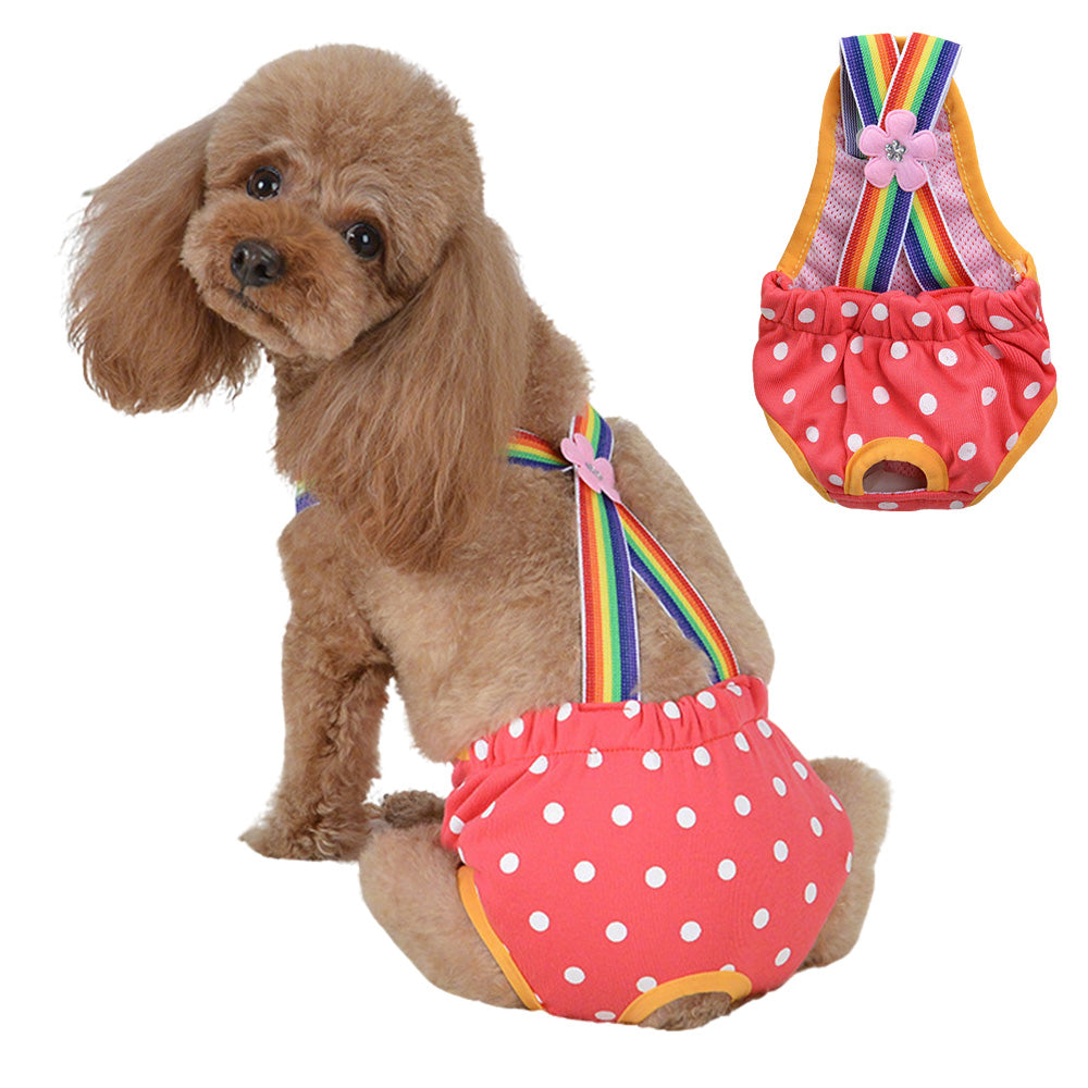 Cute Harness Female Dog Sanitary Pants Reusable Menstrual Diaper
