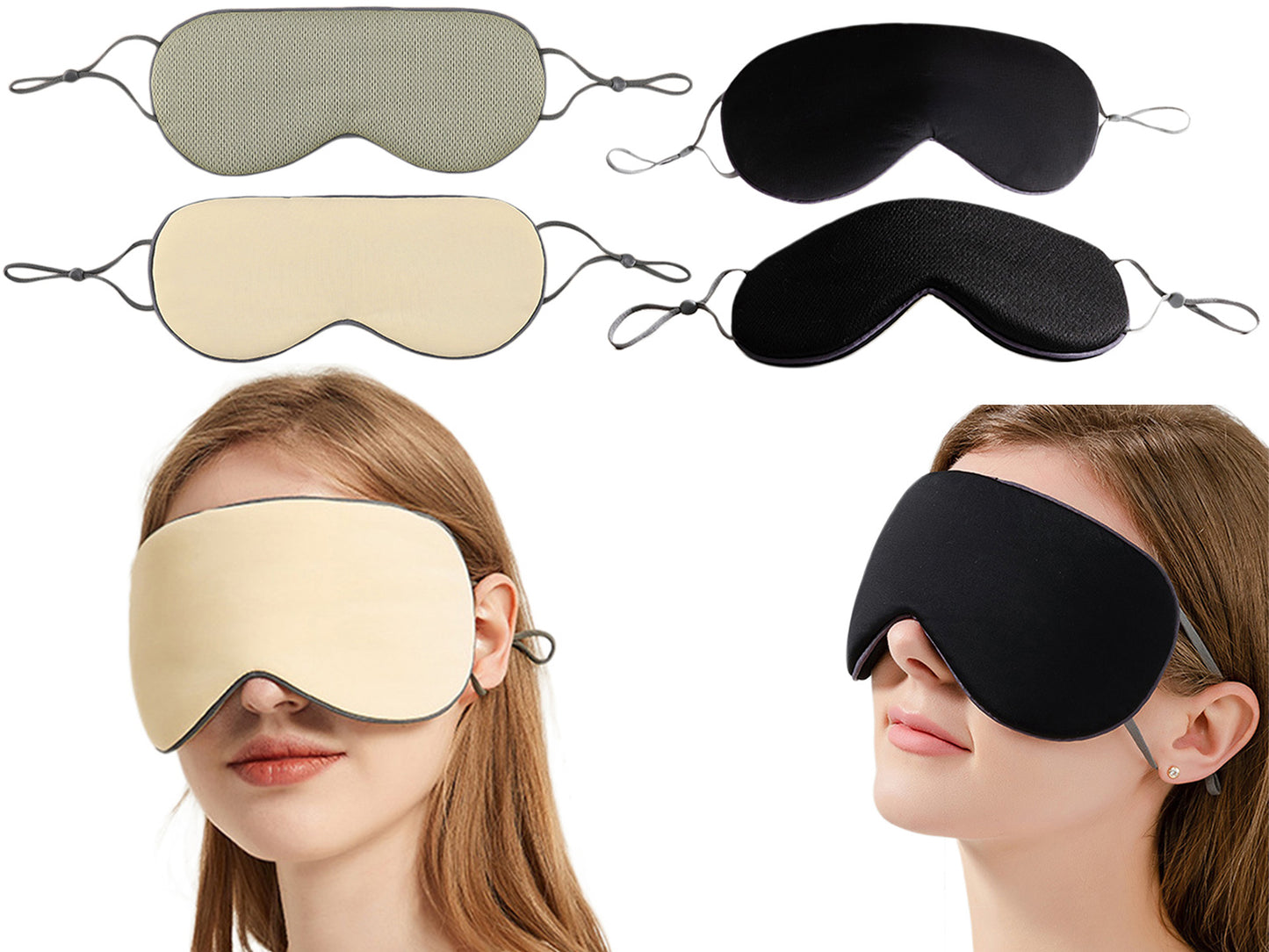 2 PCS Sleeping Masks Warm Cool Double Side Use Blindfold Sleep Eye Cover