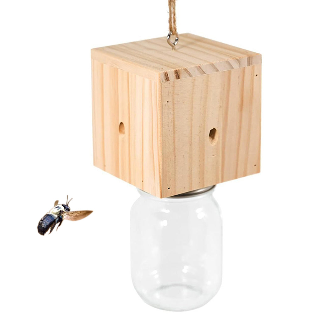 Wood Carpenter Bee Trap For Outside Cube Style Nature Hanging Carpenter Bee Traps