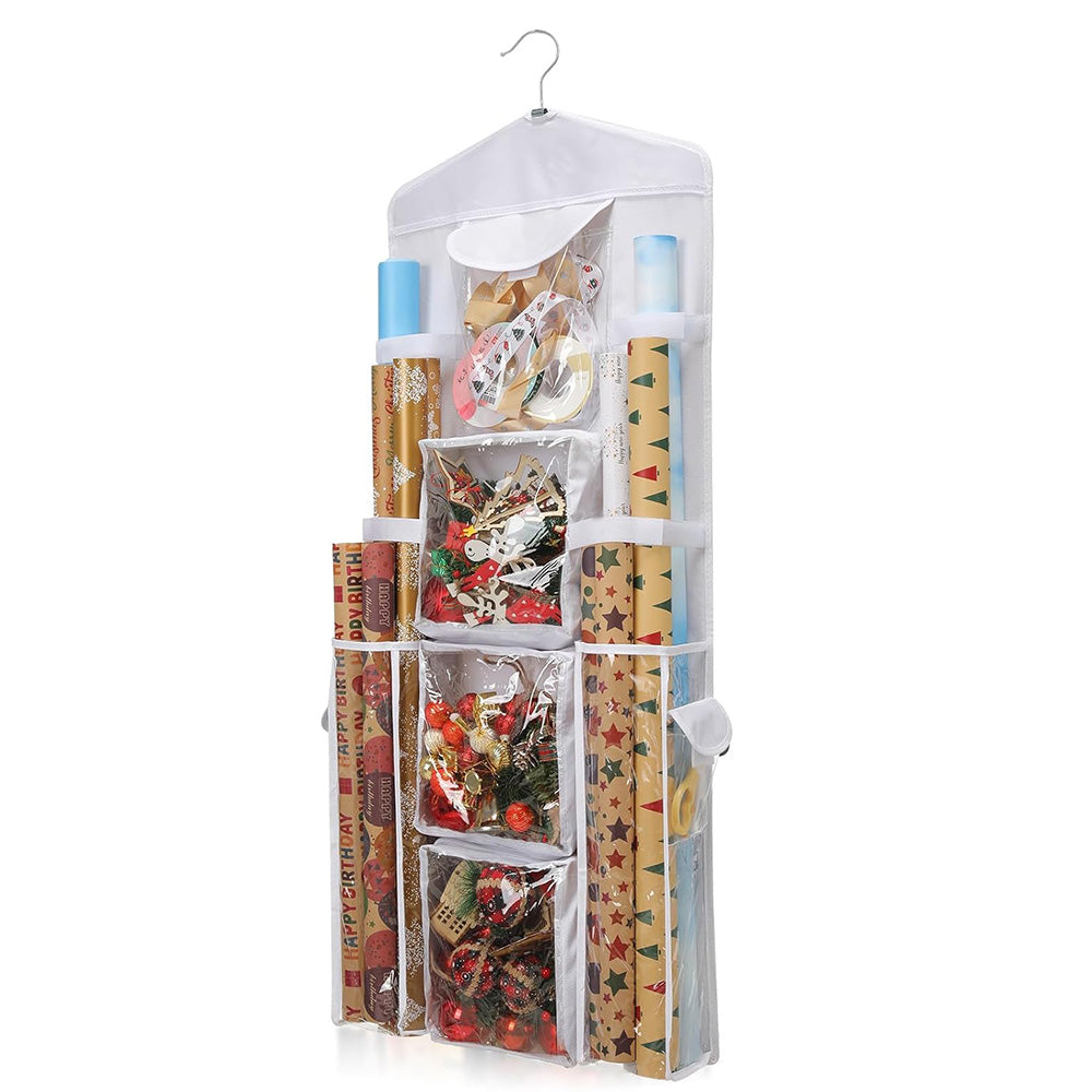 Wrapping Paper Storage Double Sided Hanging Gift Wrap Organizer Wrapping Paper Storage Bag