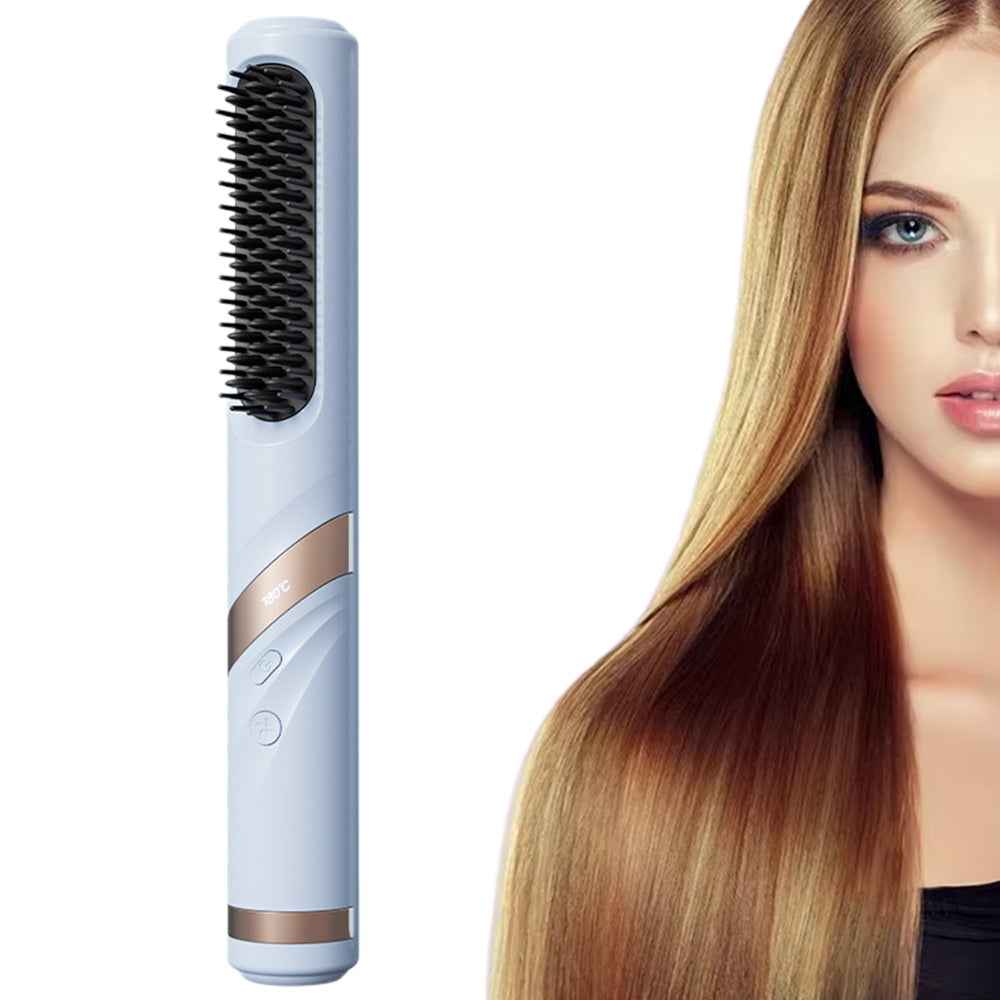 Wireless Hair Straightener Brush with Cool Air Styling Comb
