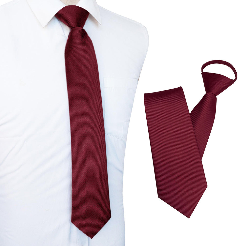 Men Pre-Tied Zip Necktie 8 cm for Wedding Business Formal Wear