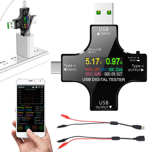 USB C Tester Type-C PD Digital Voltage Current Power Meter Detector