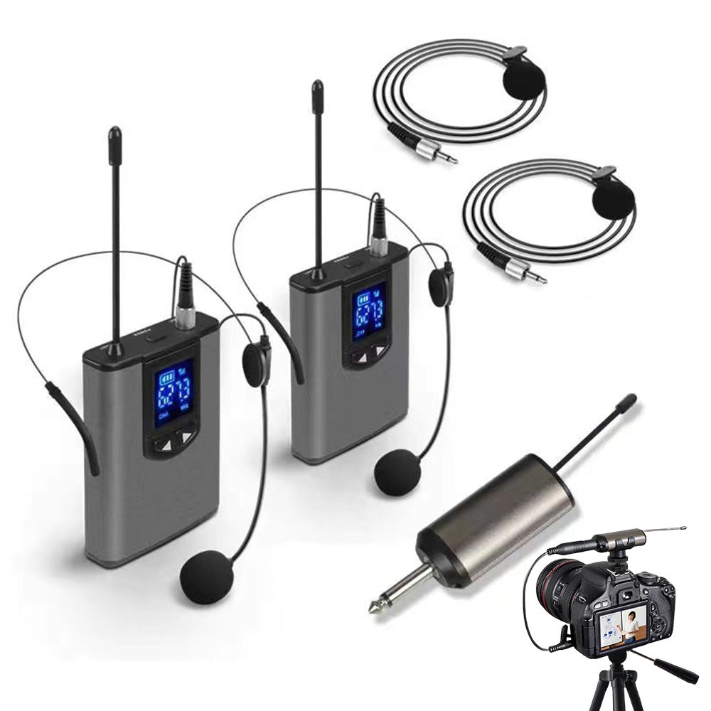 Wireless Lavalier Microphone with UHF System for Clear Audio Recording