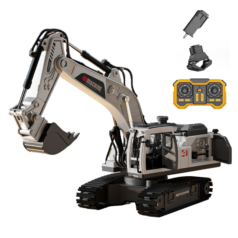 3-in-1 RC Excavator Toy 2.4G Remote Control Digger with 3 Work Heads