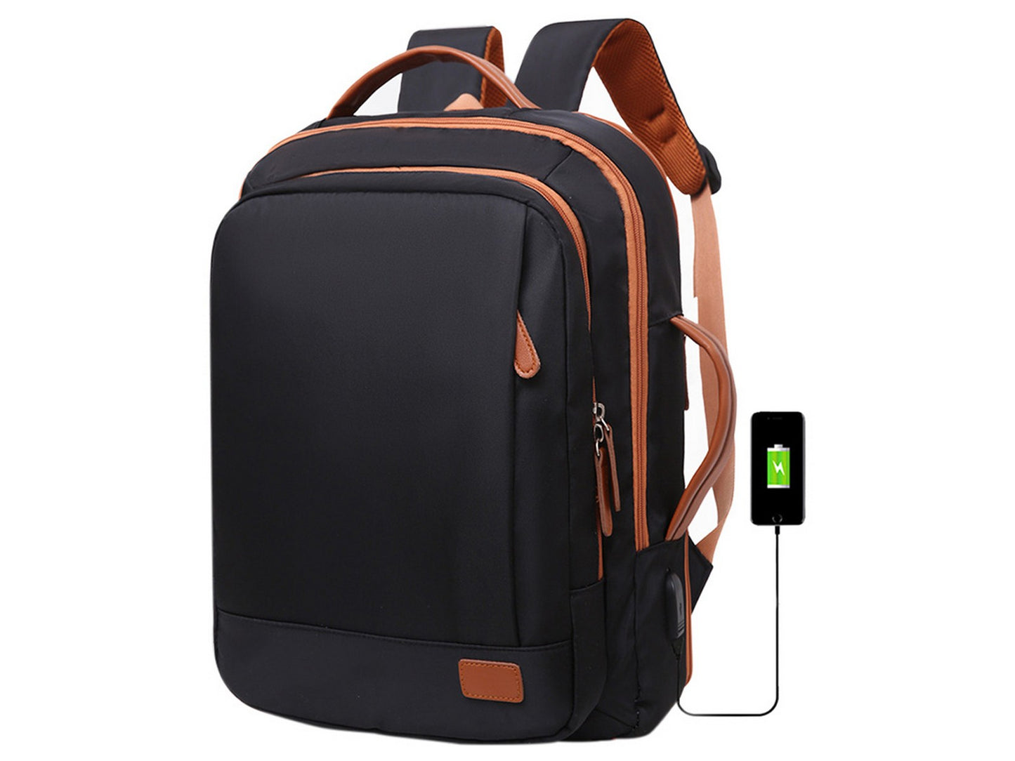Expandable 26L Commuter Backpack - Water-Resistant Laptop Bag with USB Port
