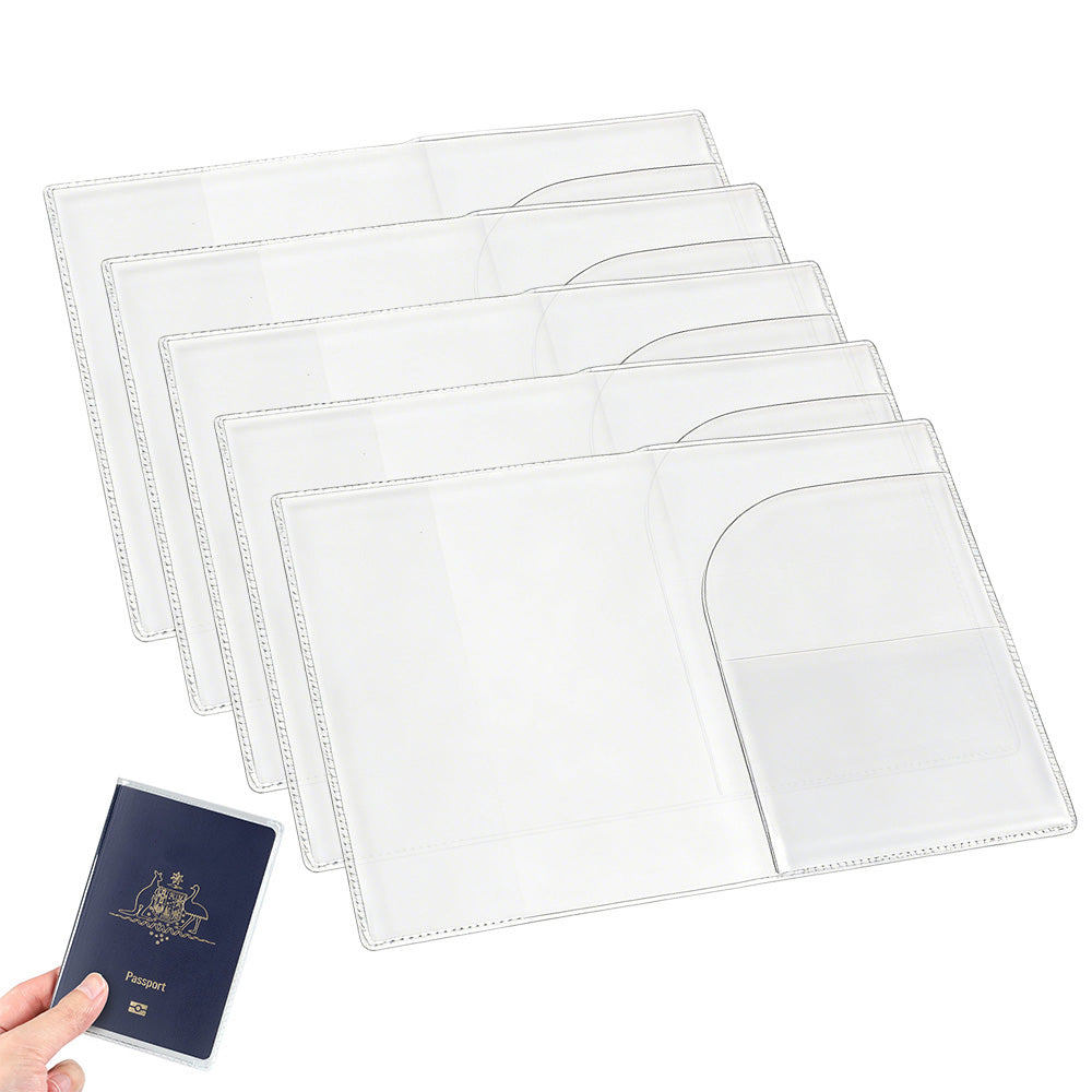 5 Pack Passport Cover Transparent Protector Case with Card Slots