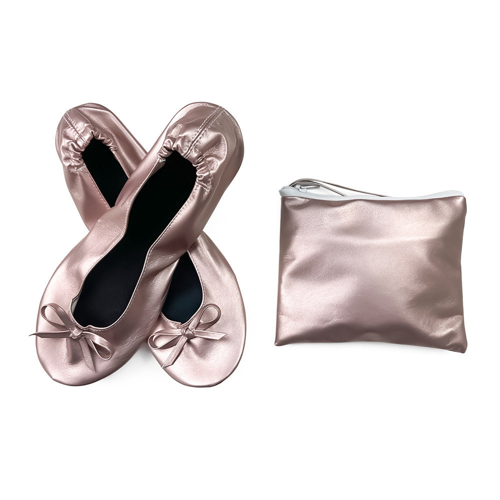 Women Foldable Indoor Ballet Flat Roll Slipper Shoes Dance Shoes Party Ball Prom