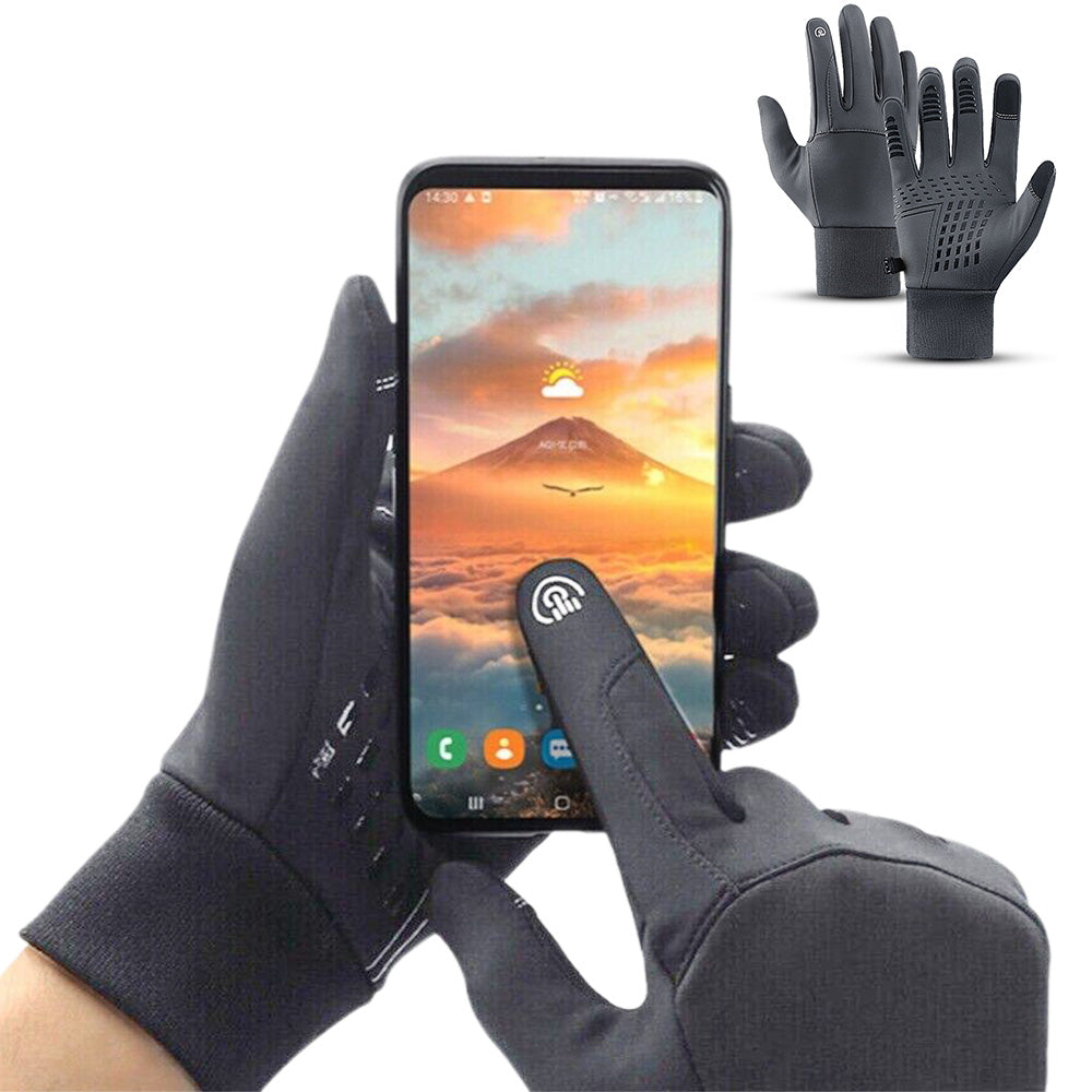 Winter Gloves Waterproof Touchscreen Thermal Ski Gloves for Skiing Running Driving-Grey