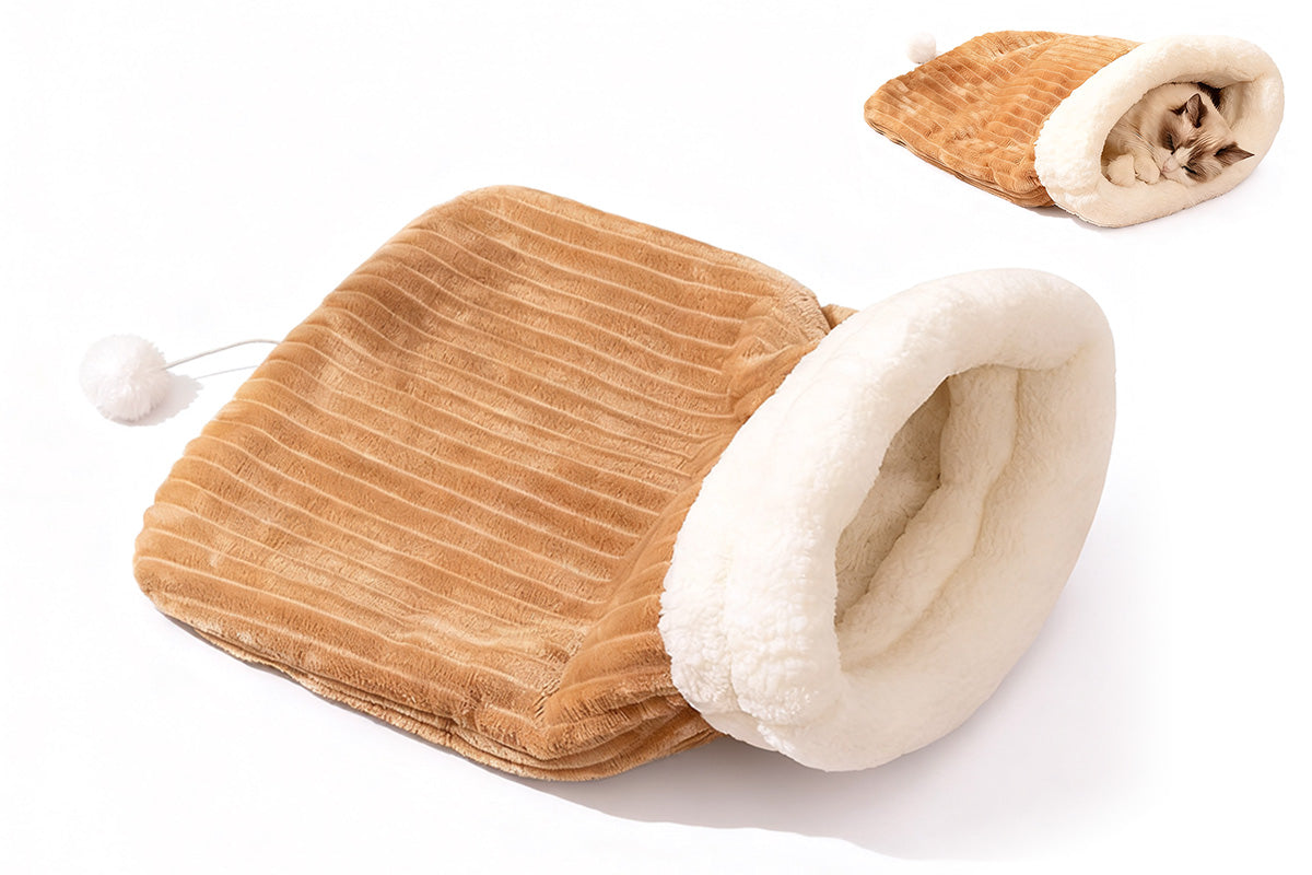 Warm Sherpa Pet Sleeping Bag Pet Sleep Sack Comfortable Pet Bed Bag