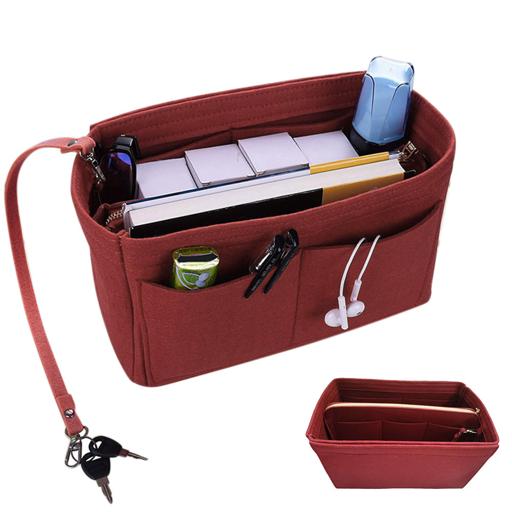 Thick Felt Tote Bag Organizer Insert with Multiple Pockets
