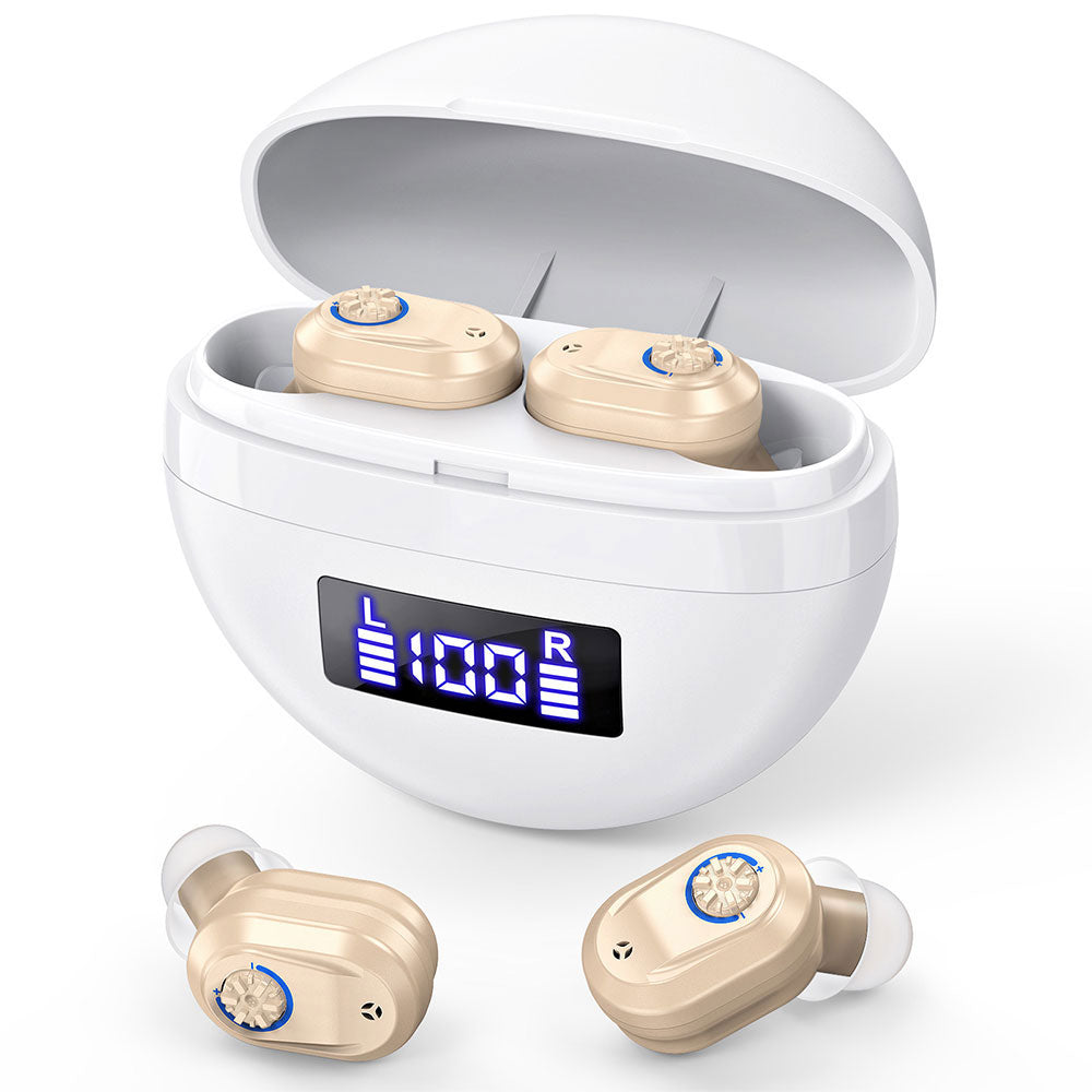 1 Pair Invisible Digital Hearing Aids Rechargeable Mini Sound Enhancer Amplifier
