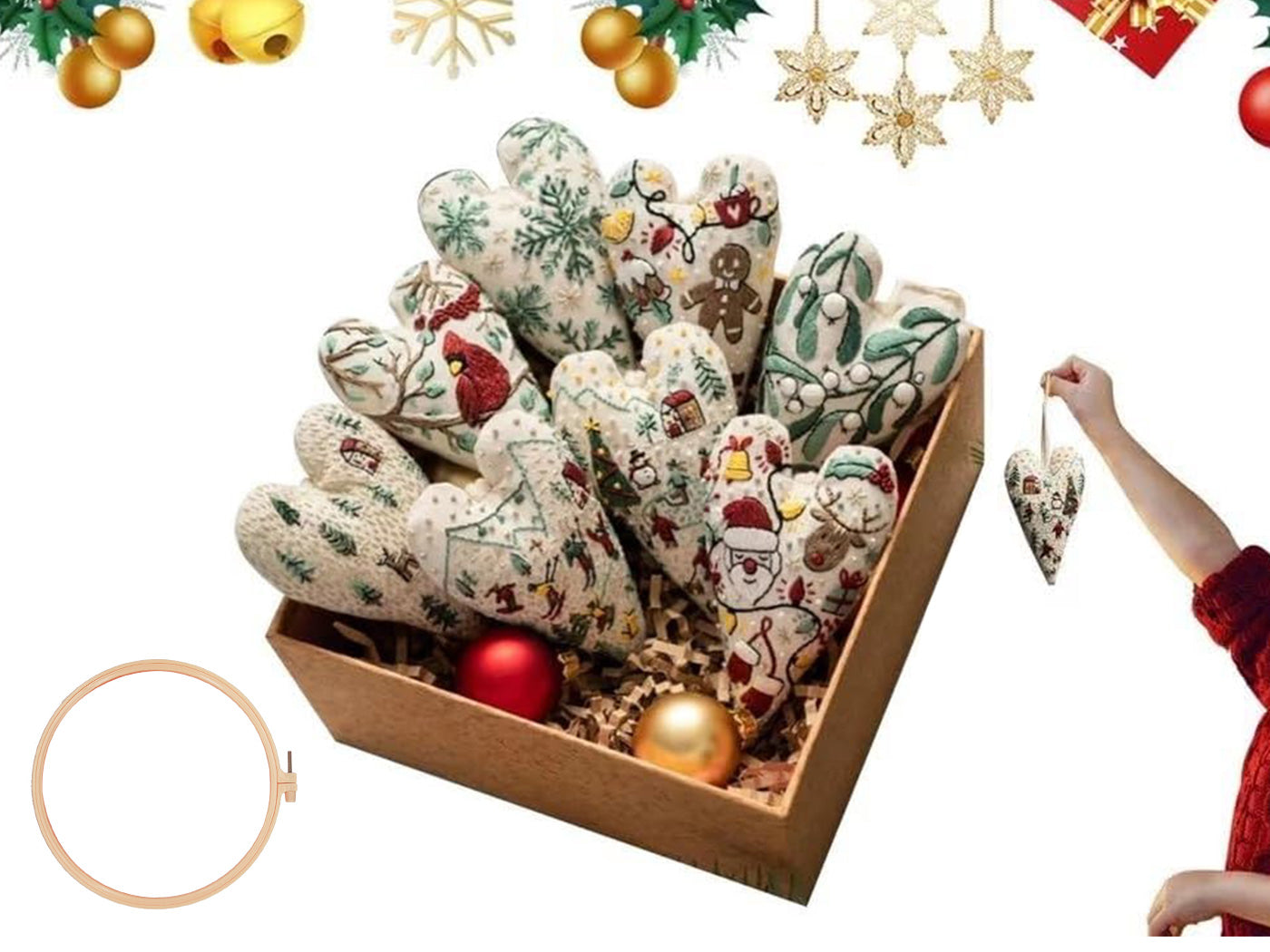 DIY Embroidery Christmas Ornament Kits Christmas Tree Hanging Ornament