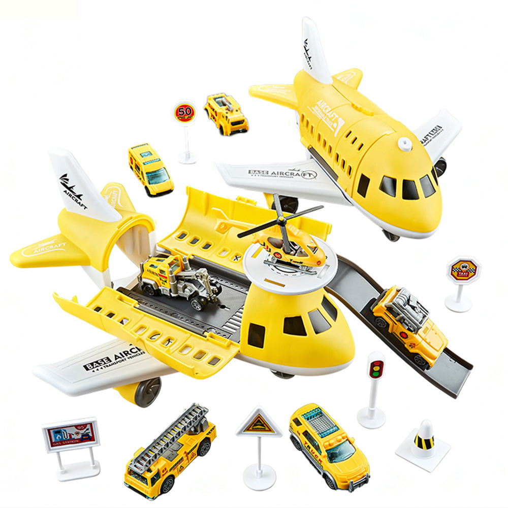 Kids Transformable Airplane Transport Playset Transformable Storage Plane Toy
