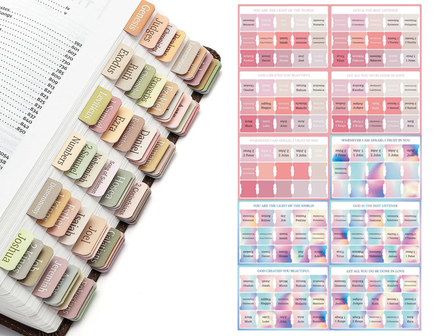 3 Set of Laminated Bible Tabs Easy to Read and Apply Bible Tabs Bible Index Tabs