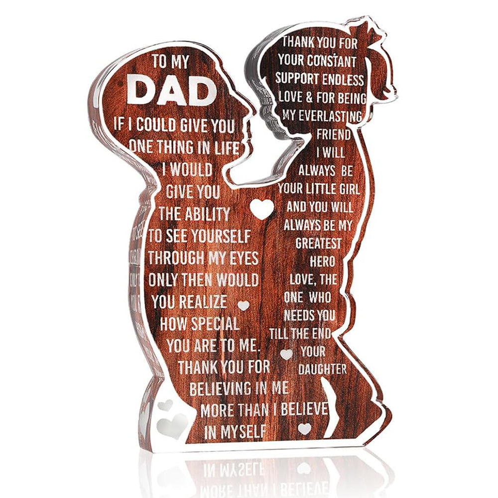 Father Day Acrylic Standing Sign Desk Decoration Plaque