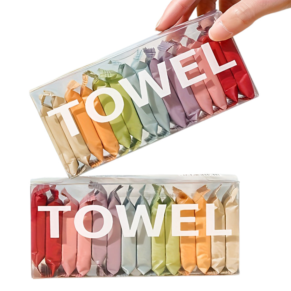 2 X Clear Toiletry Bag with 28Pcs Disposable Compressed Towels