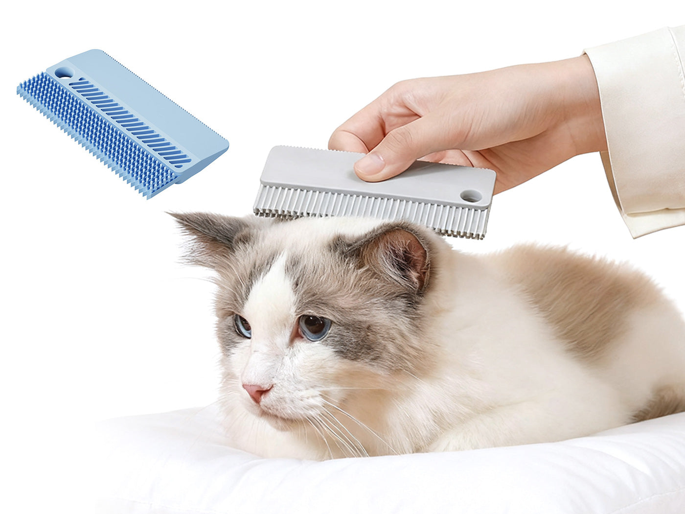2 X 2-in-1 Pet Hair Removal Tool Dog Cat Shedding Brush Couch Carpet Hair Remover